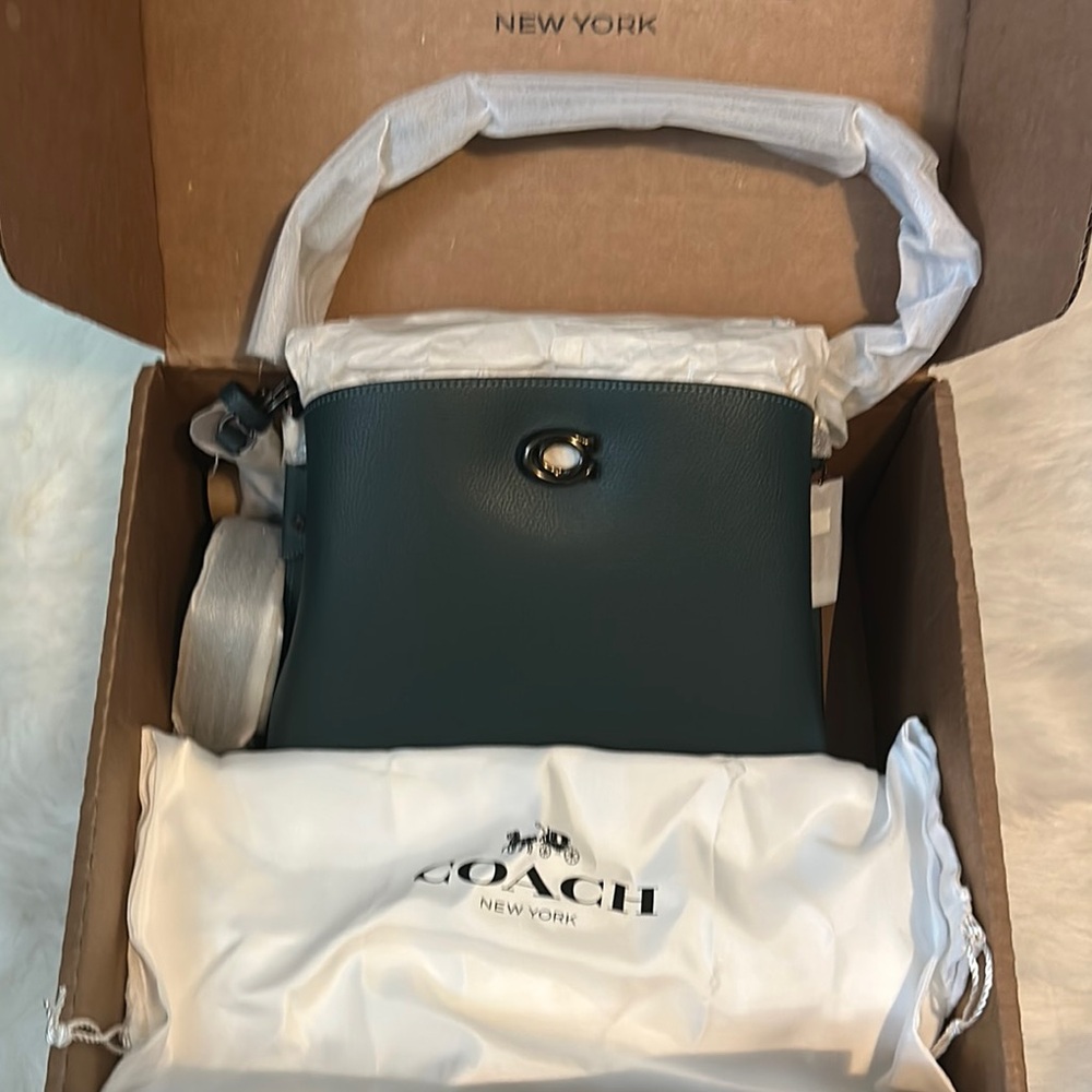 Coach Willow Teal Leather Shoulder/Crossbody Bag